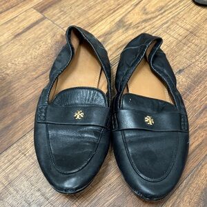 Tory Burch Black Leather Loafers